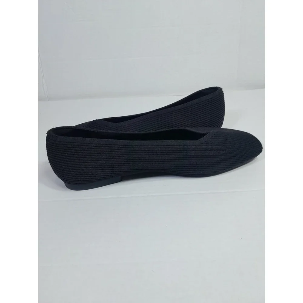 VIVAIA Margot Square Toe V-Cut Ballet Flats. Black. Size 43, US 11. VGUC.
